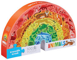 100-pc Shaped Box Puzzle / Rainbow Animals