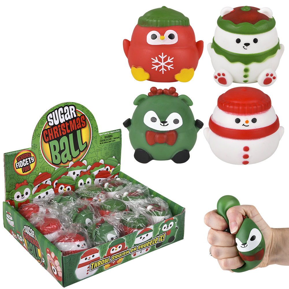 2.4" CHRISTMAS SQUEEZY SUGAR BALL