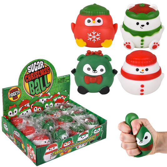 2.4" CHRISTMAS SQUEEZY SUGAR BALL