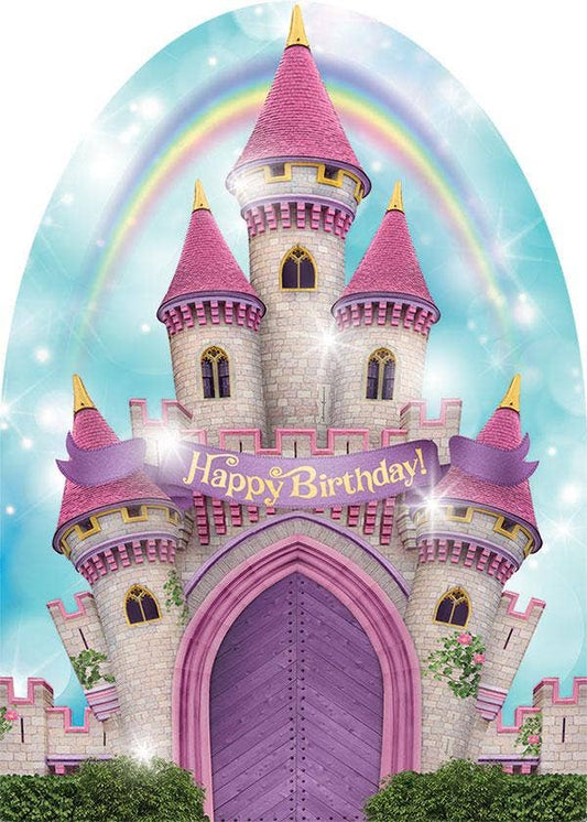 Princess Castle Glitter Card