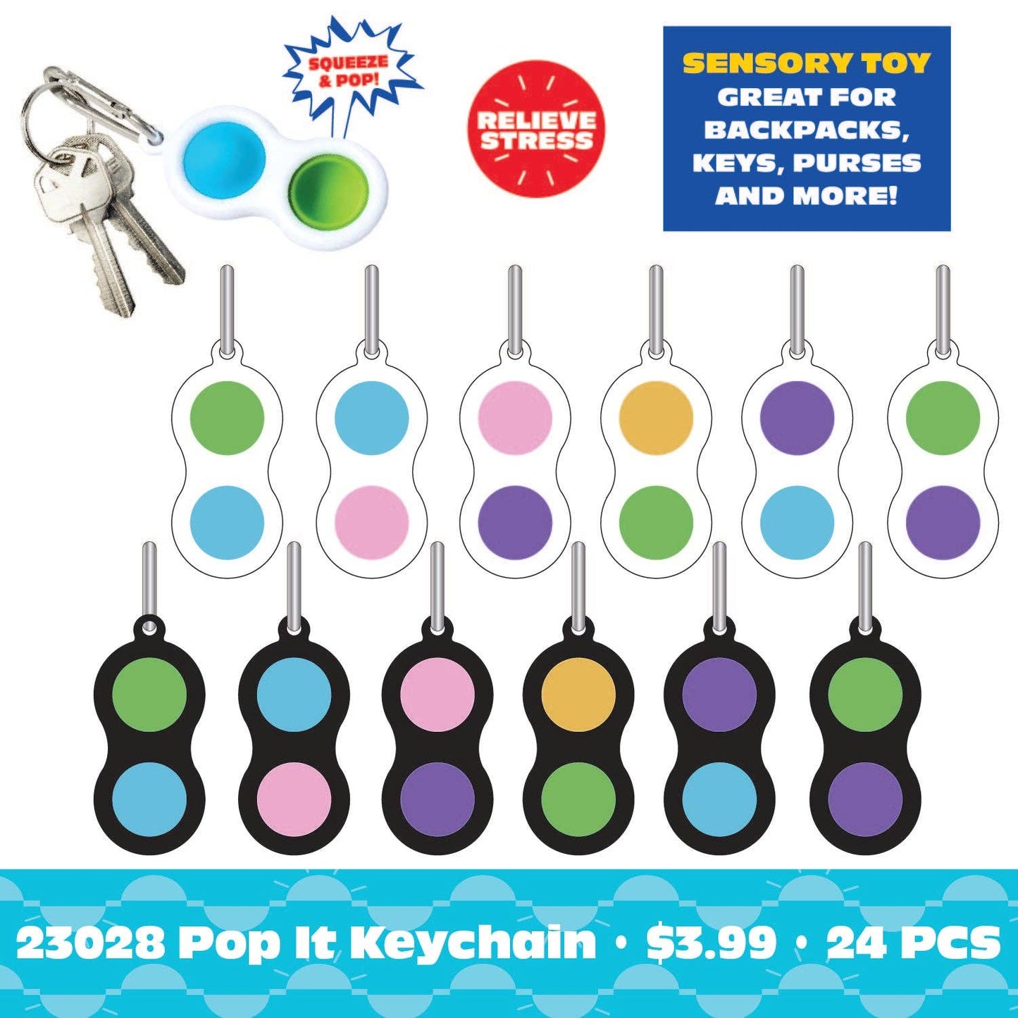 Fidget Pop Sensory Key Chain