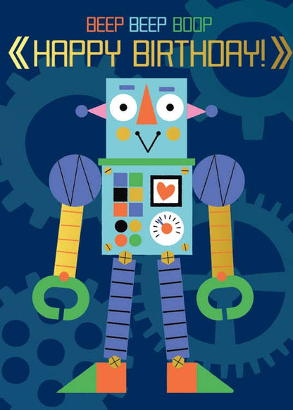 Birthday Robot Foil Card