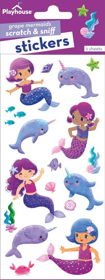 Grape Narwhals & Mermaids Scratch & Sniff Sticker