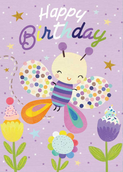 Birthday Butterfly - Glitter Card