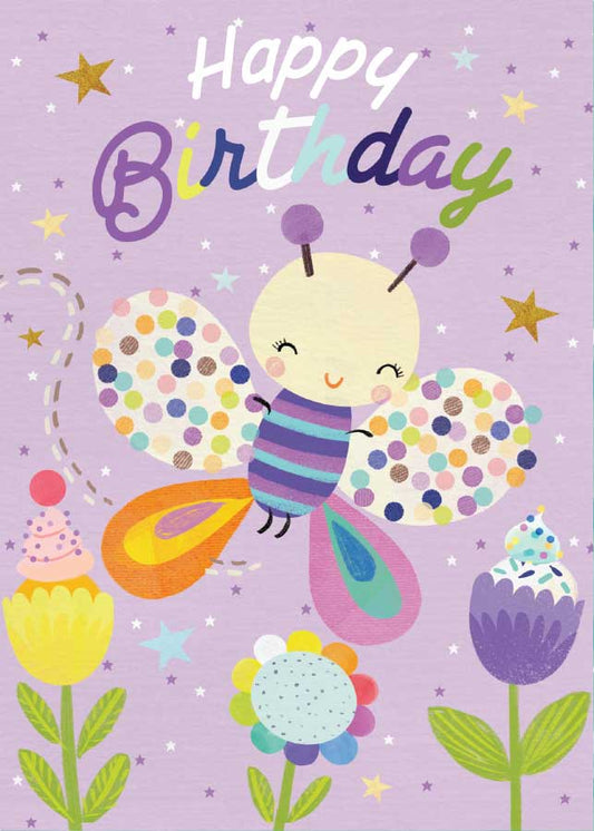 Birthday Butterfly - Glitter Card