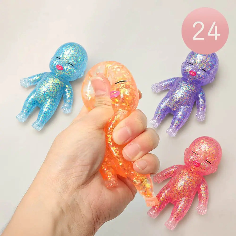 Glittered Figure Doll Squeeze Squishy Stress Relief Toy