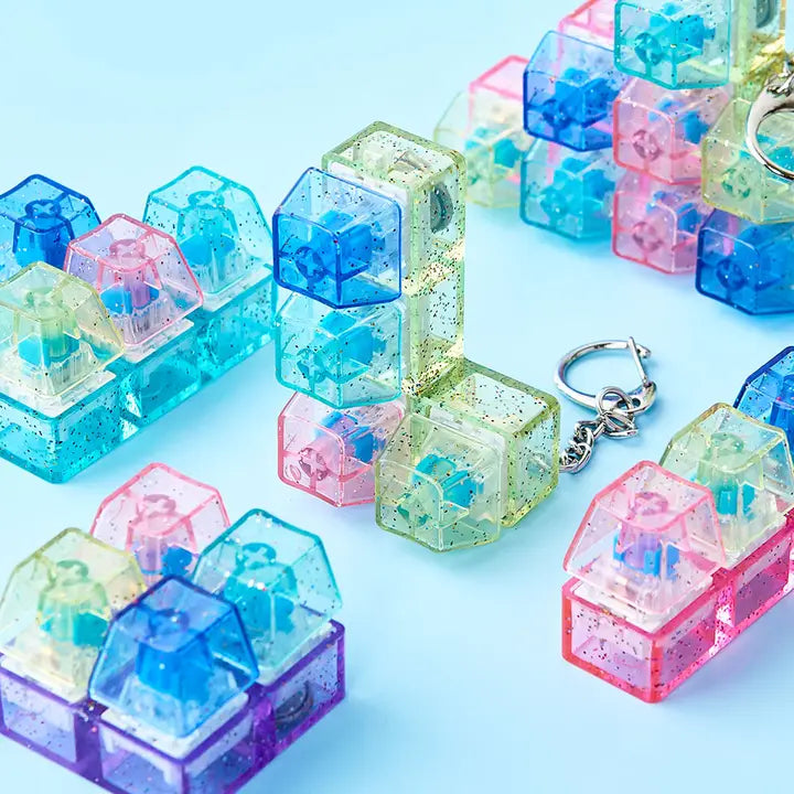 Pastel/Clear Led Tetris Clicker Keyboard Keycap Keychain