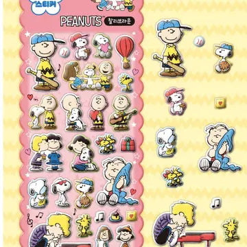 Peanuts Snoopy Marshmallow Puffy Reusable Stickers