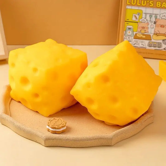 Square Cheese Squishy Toy Stress Relief Toy-5cm