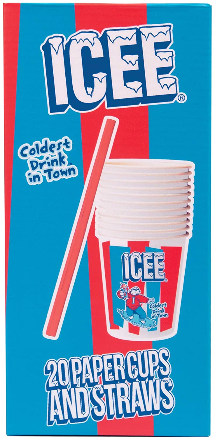 Icee Paper Cups and Straw