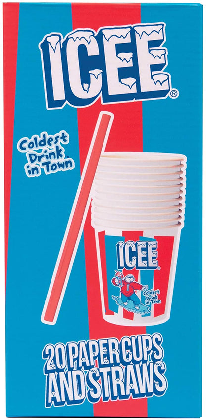 Icee Paper Cups and Straw