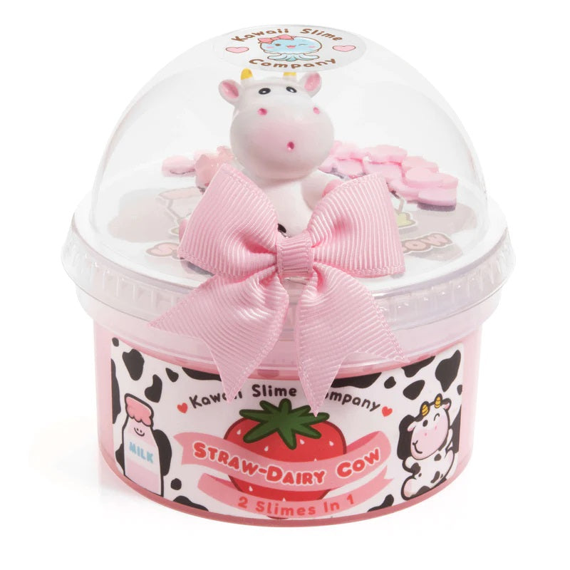 Kawaii Straw-Dairy Cow 2 in 1 Slime