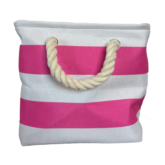 Striped Canvas Tote Pink-1
