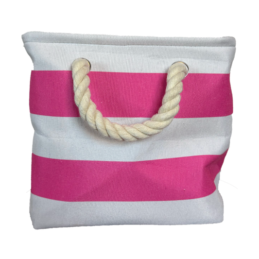 Striped Canvas Tote Pink-1